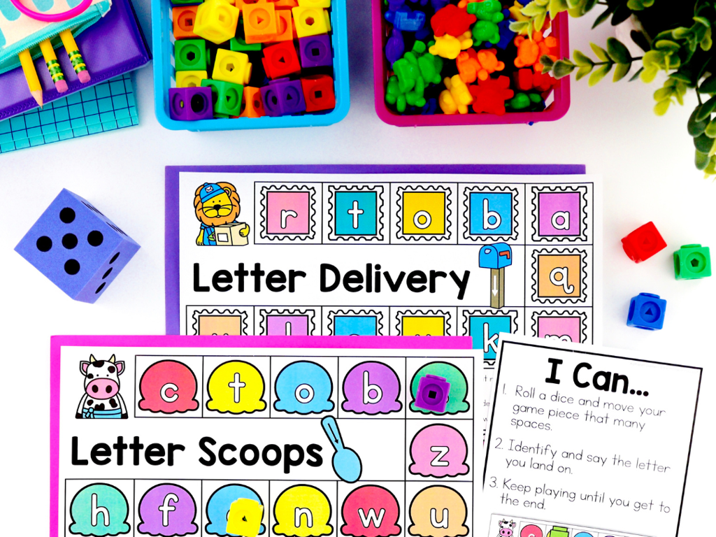 colorful letter cards game