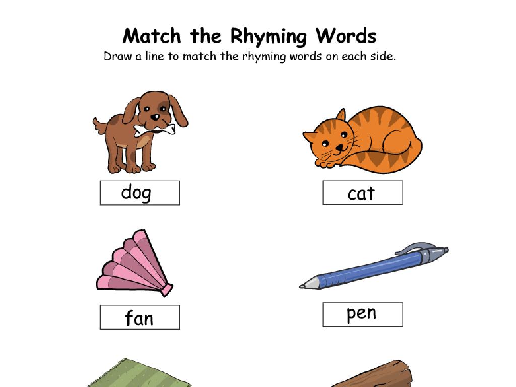 rhyming words worksheet