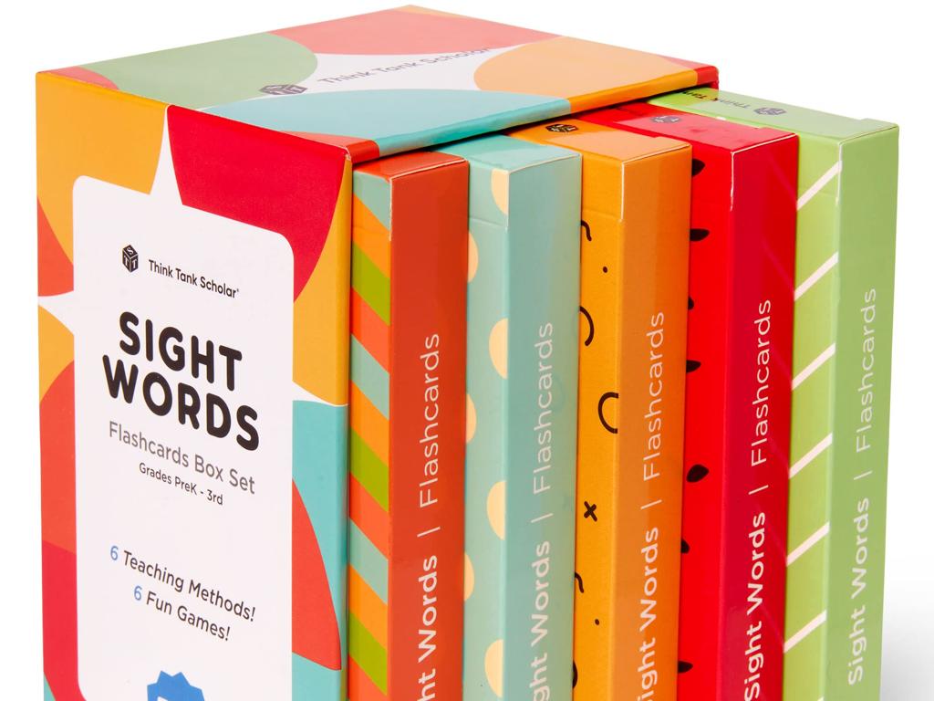 colorful sight words flashcards