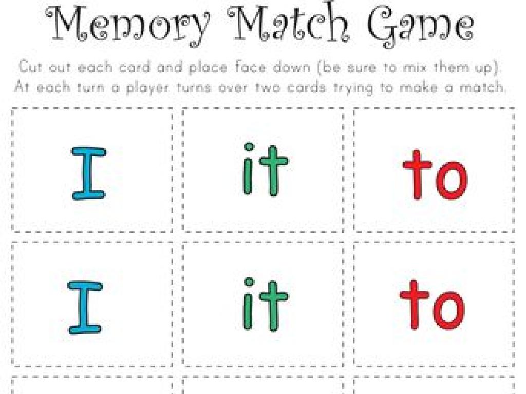 word memory match game