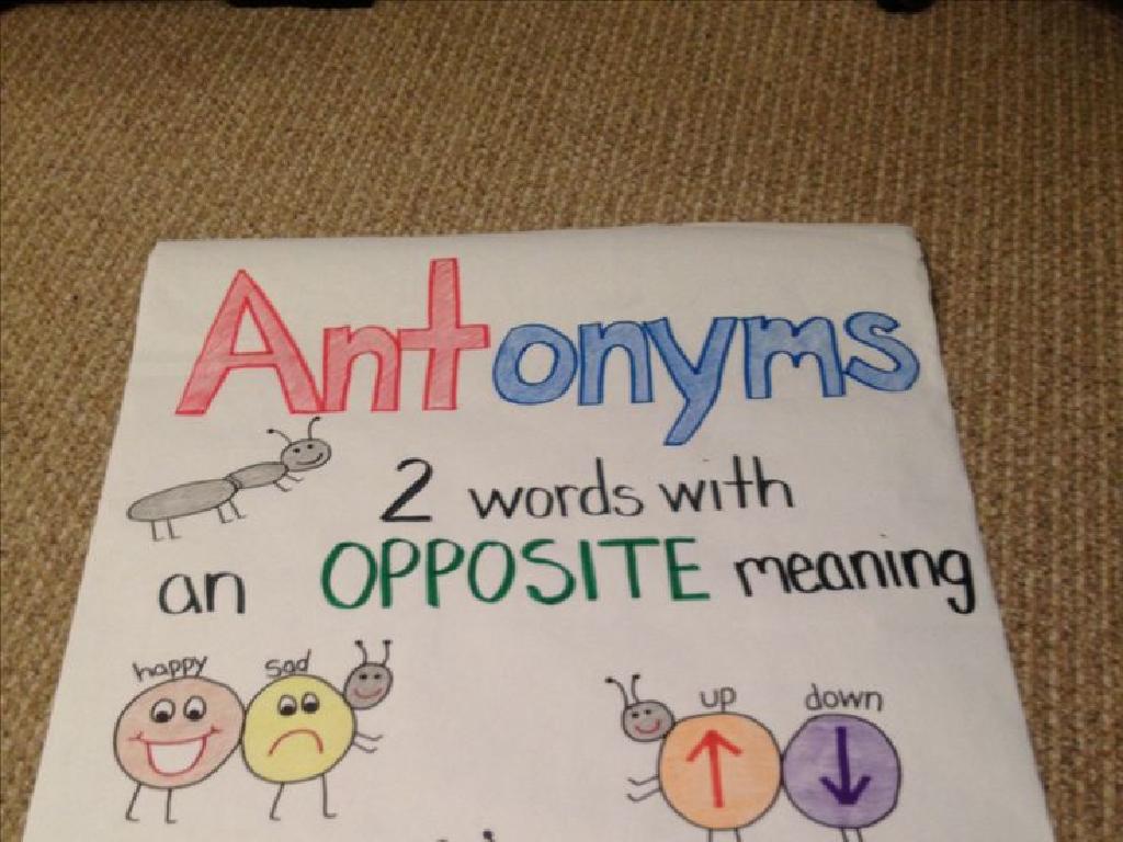 antonyms educational poster