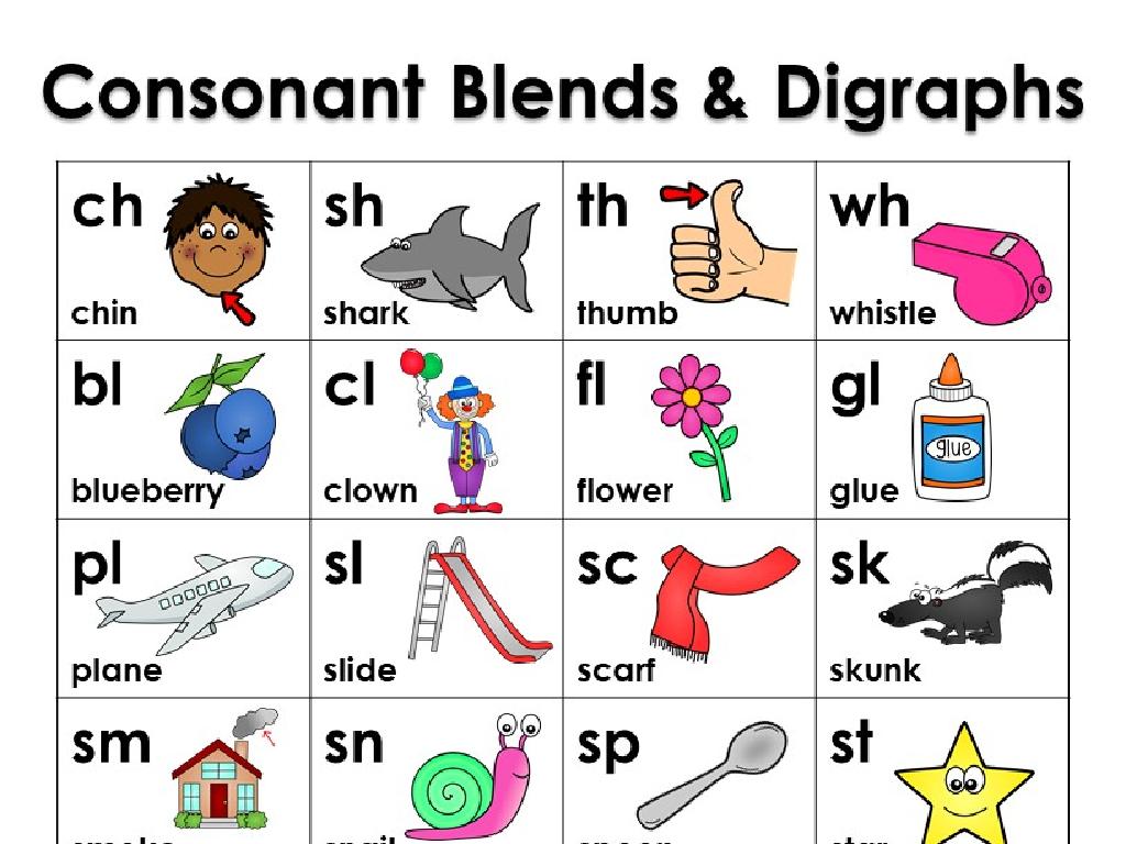 consonant blends chart