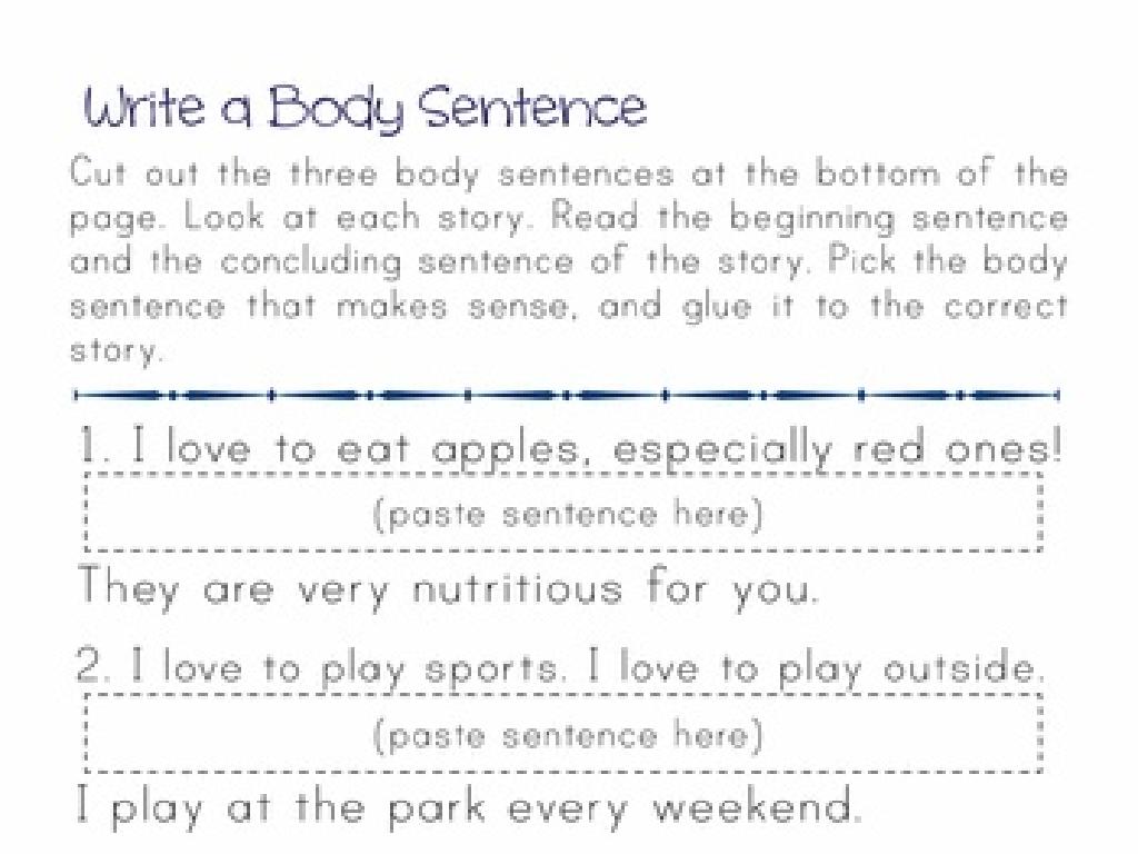 writing activity worksheet