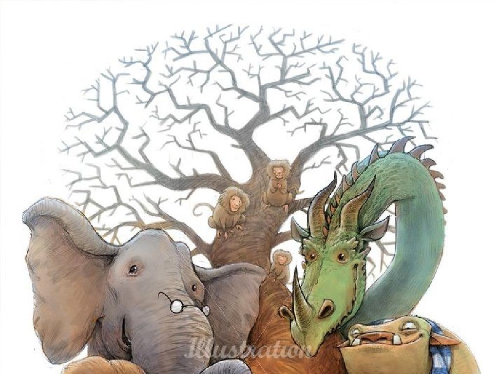 elephant dragon monkey tree