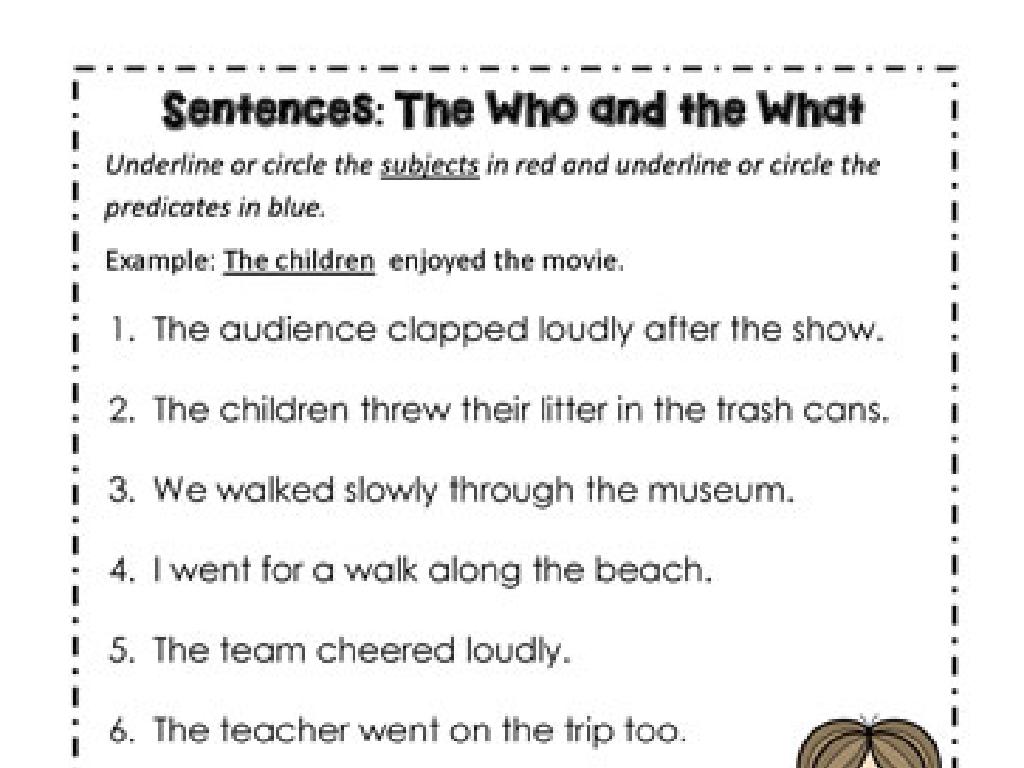 subject predicate worksheet