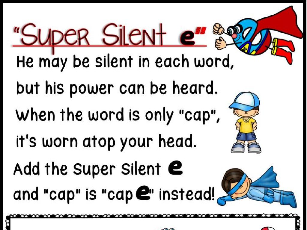 silent e educational poster