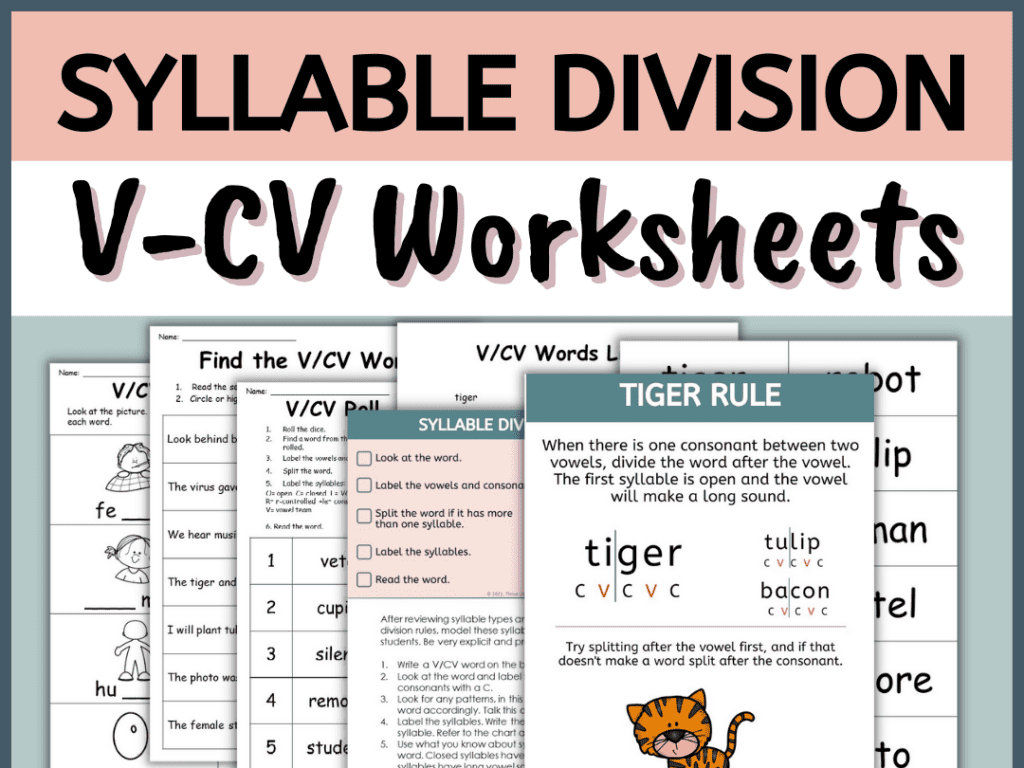 tiger syllable worksheets