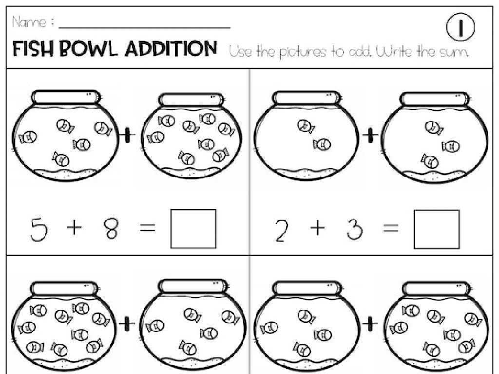 fishbowl addition worksheet