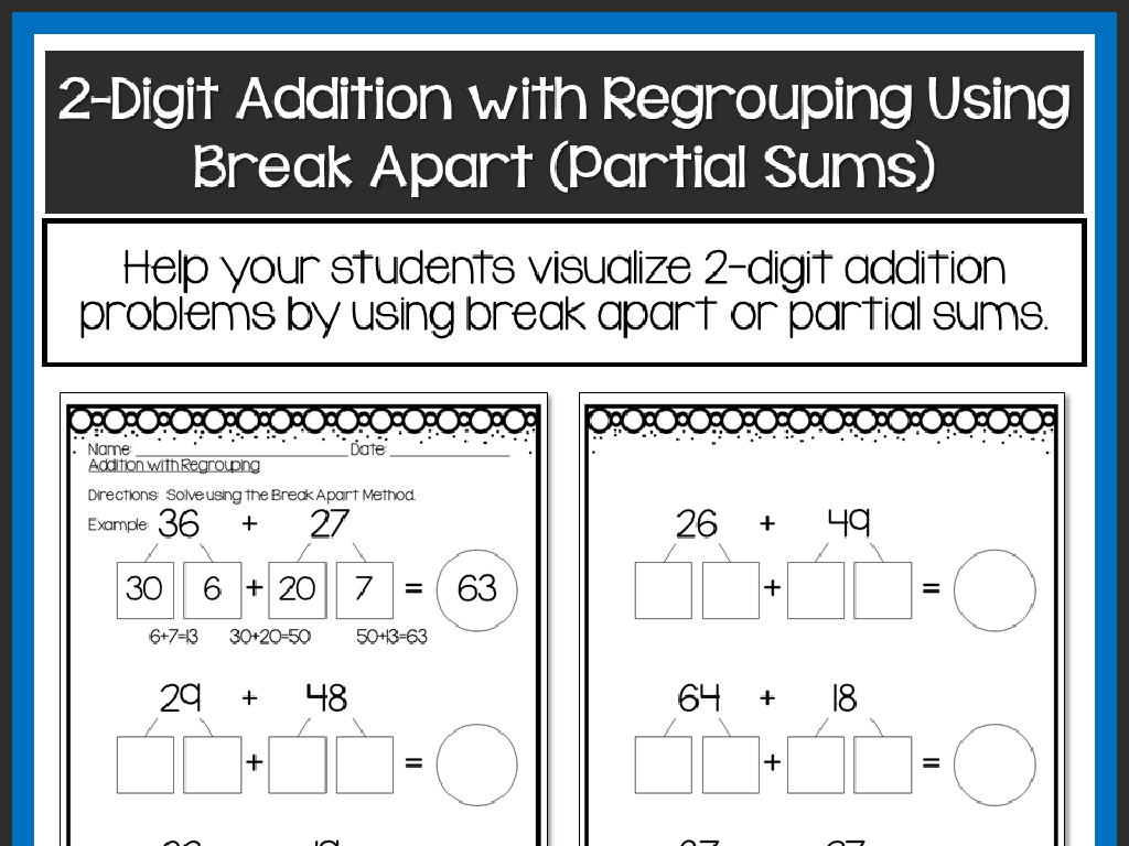 2-digit addition regrouping