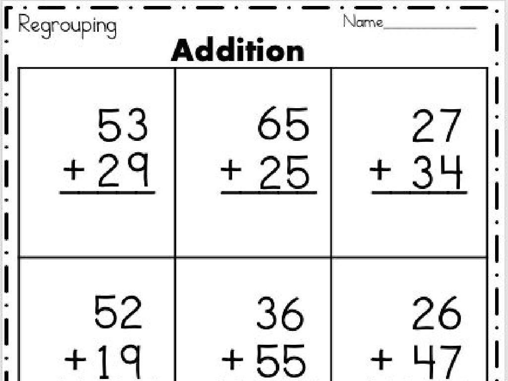 addition math worksheet