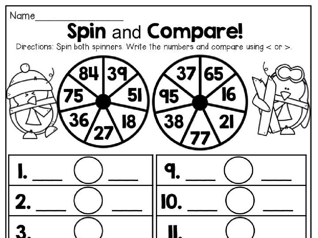 comparing numbers spinner