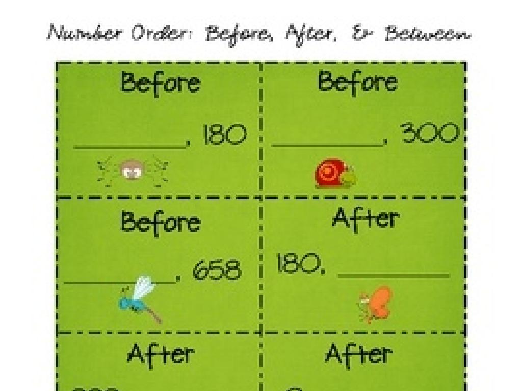 before after numbers worksheet