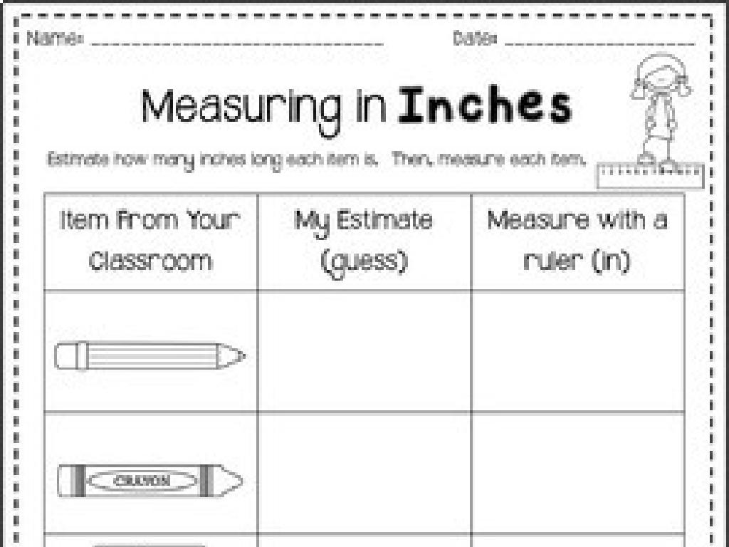 estimating inches worksheet