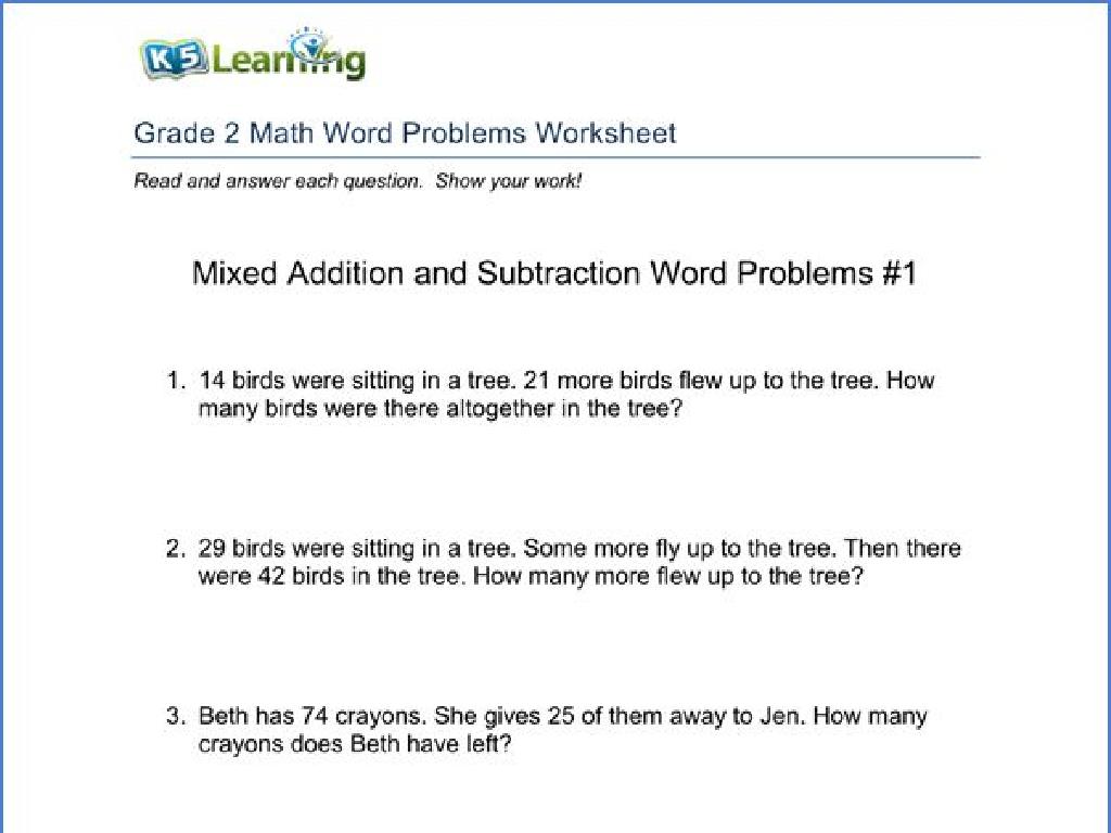 grade 2 math worksheet