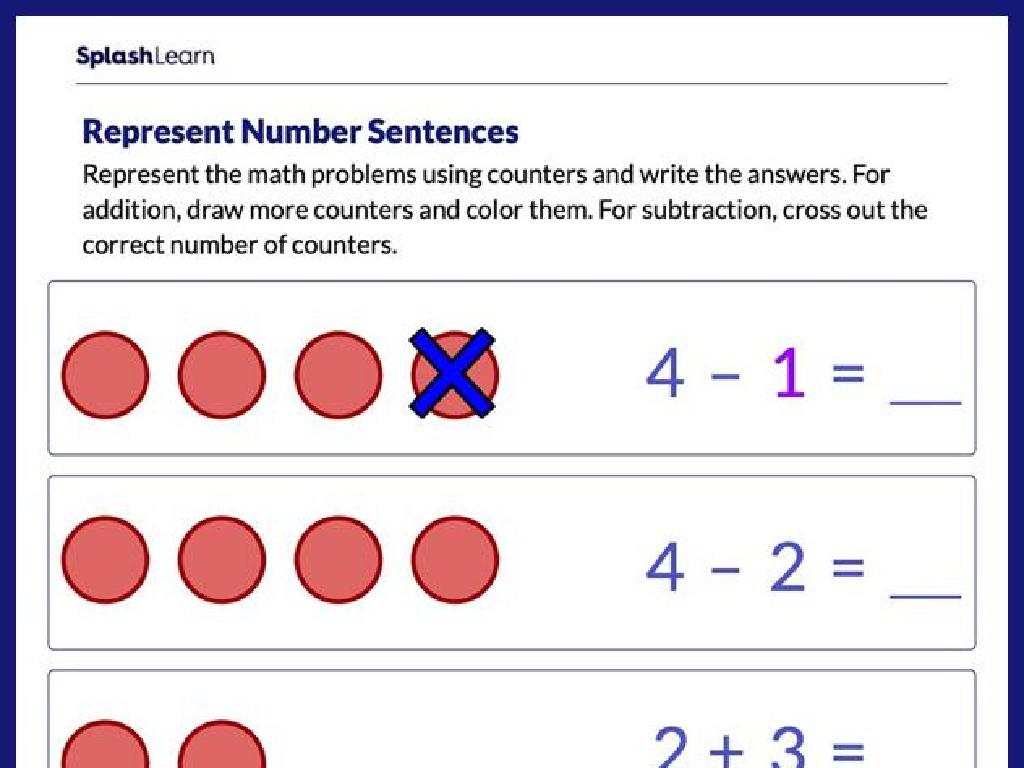 red counters math worksheet