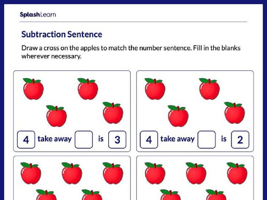 apple subtraction worksheet