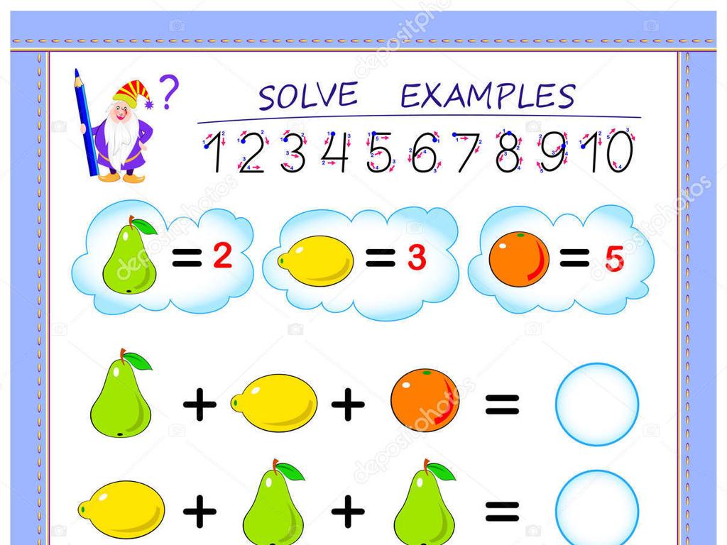 fruit math puzzle