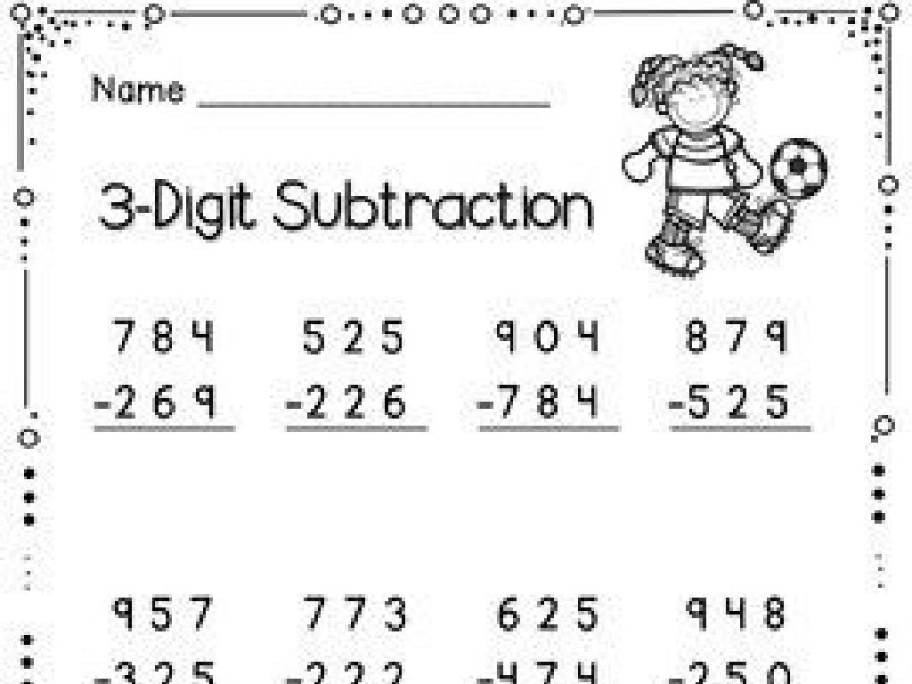 soccer subtraction worksheet