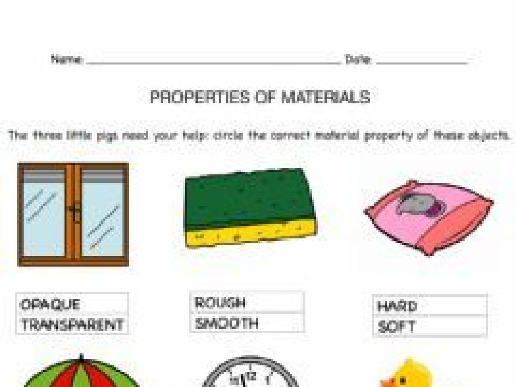 material properties worksheet