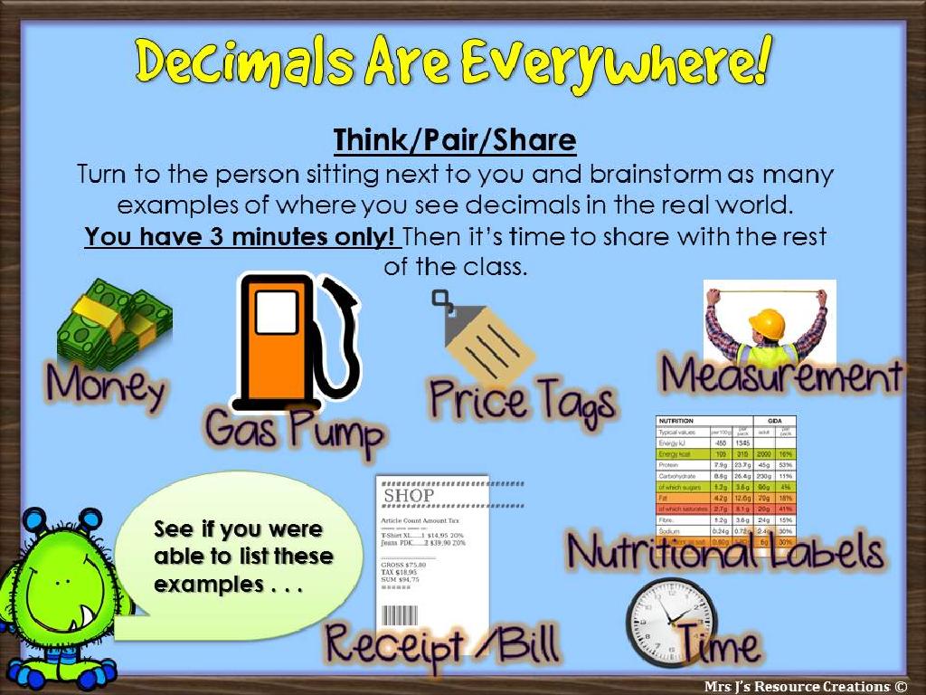 decimal examples poster