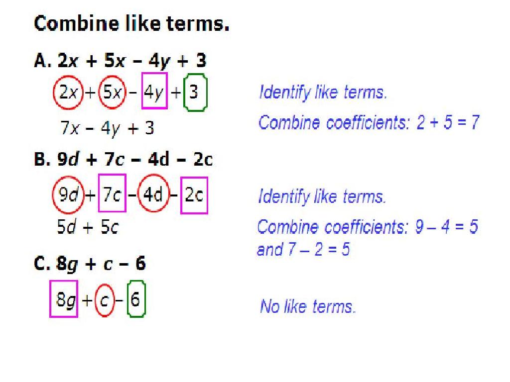 algebra like terms