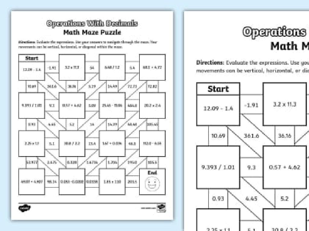 decimal math puzzle