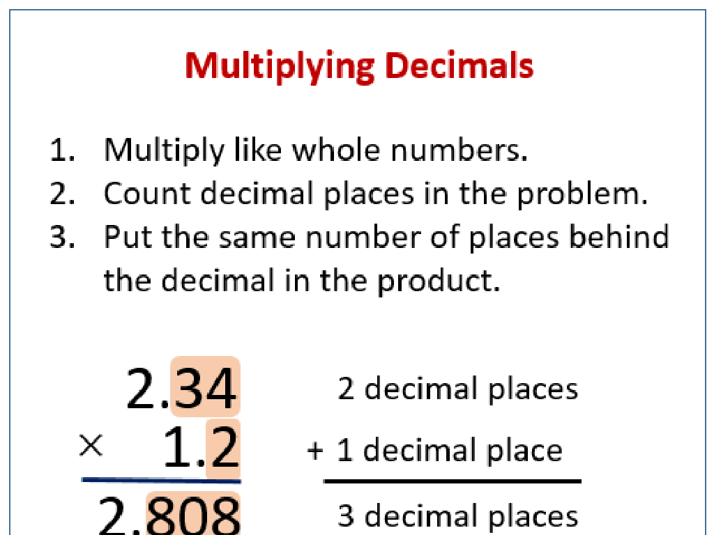 decimal multiplication steps