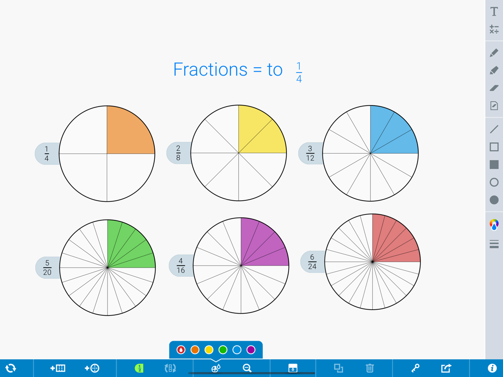 pie chart fractions