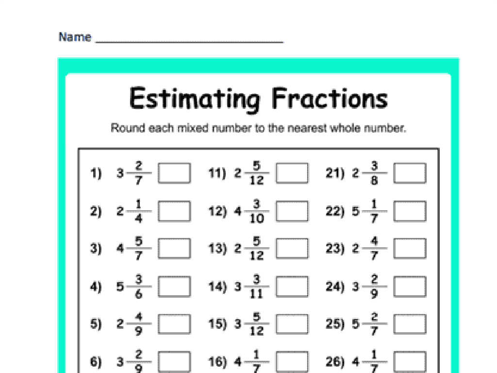 mixed numbers fractions