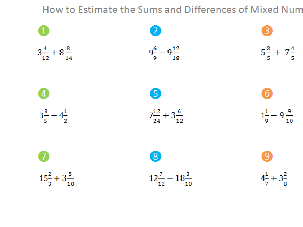 mixed number estimation