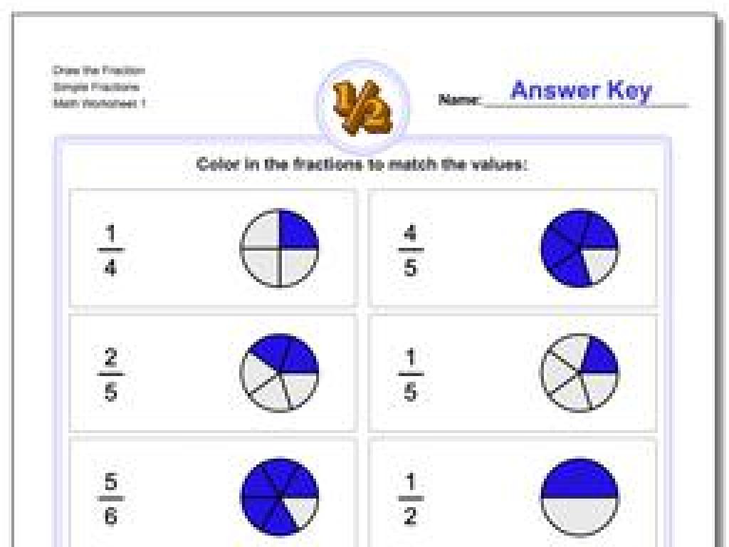 fractions worksheet answers