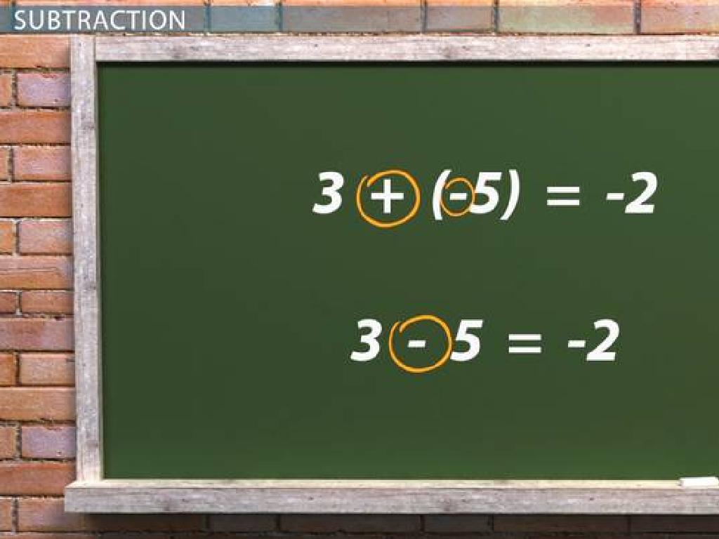 chalkboard subtraction problems