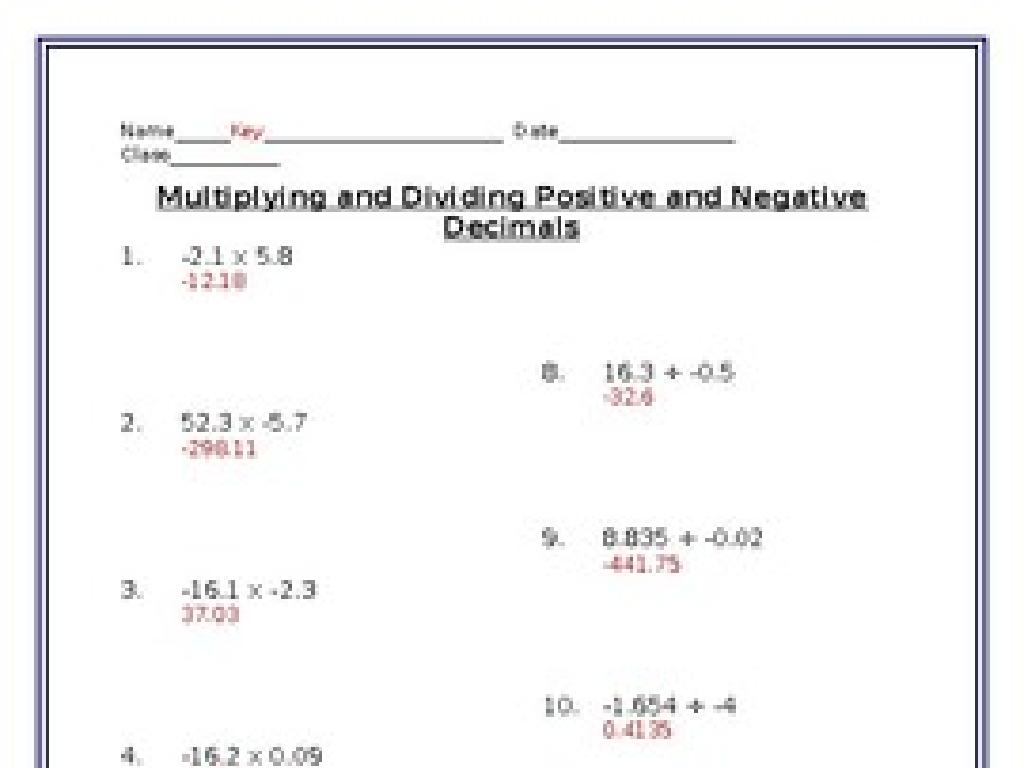 decimal multiplication division