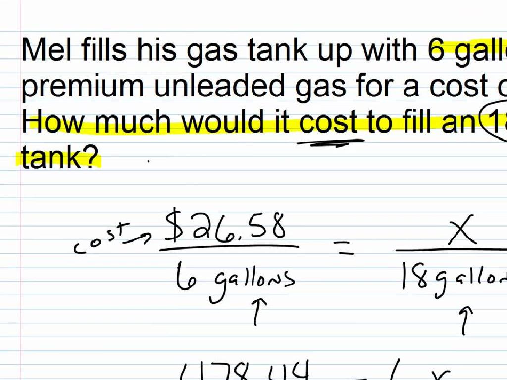 math problem gas cost