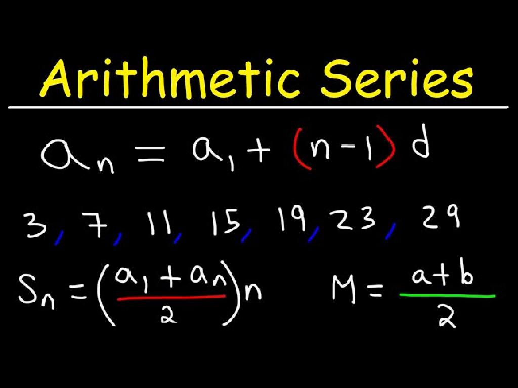 arithmetic series formulas