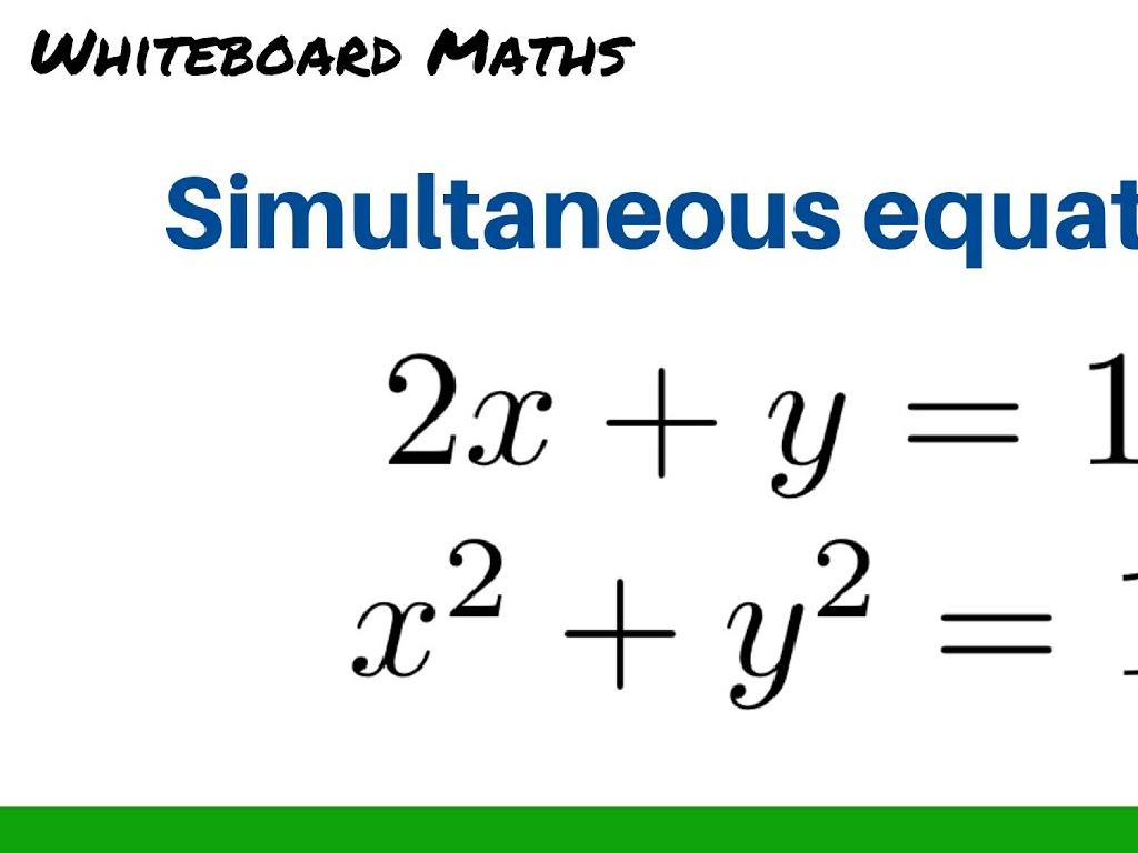 simultaneous equations maths