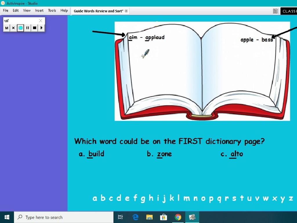 dictionary guide words classroom