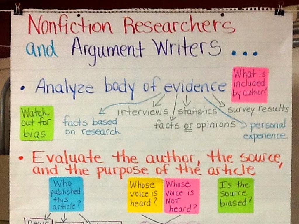 nonfiction research chart