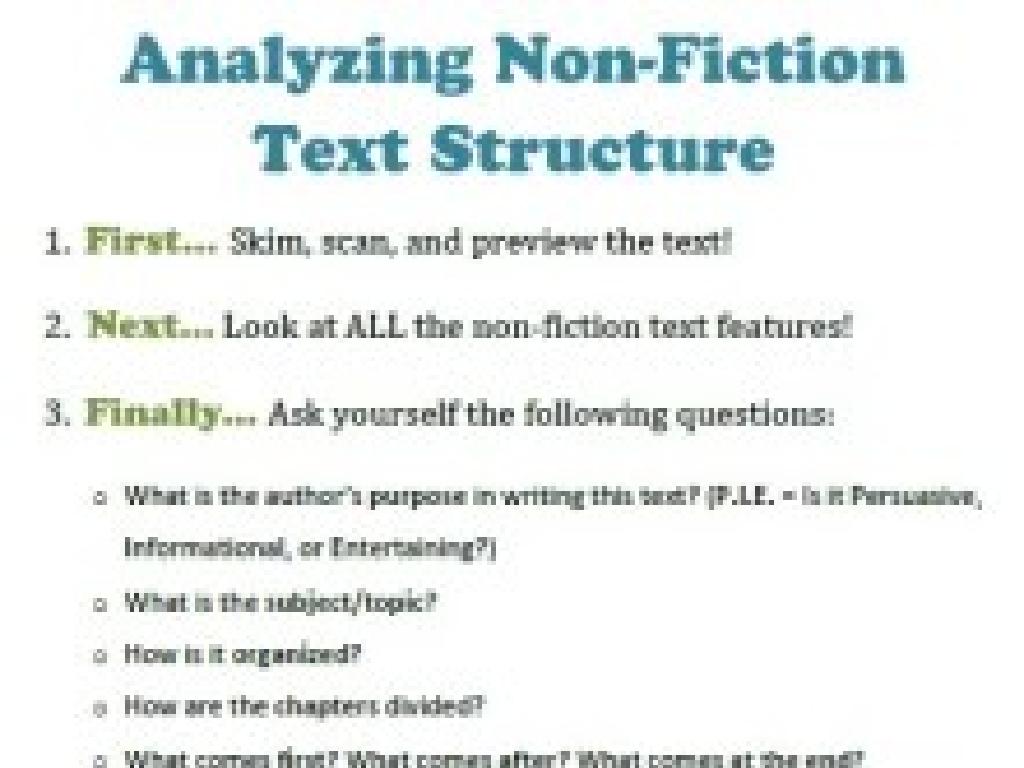 text structure analysis tips