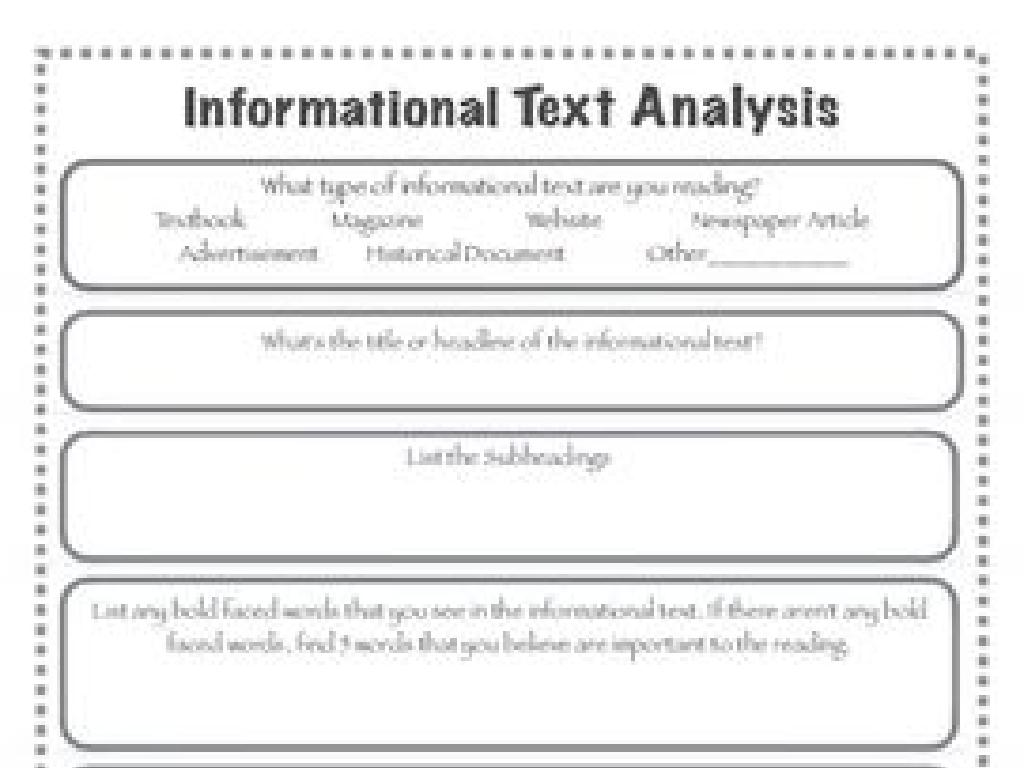 informational text worksheet