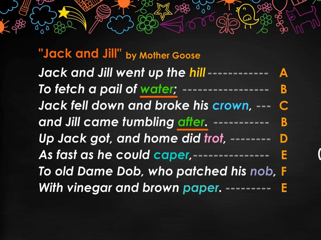 nursery rhyme fill-in blanks