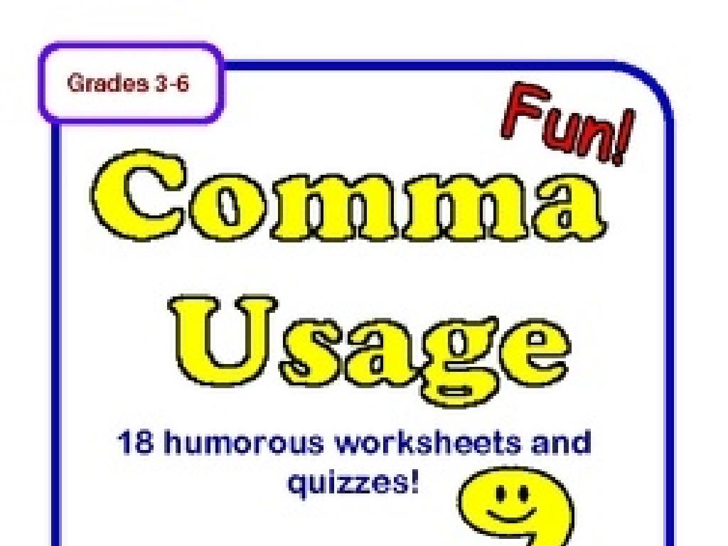 comma worksheet grades 3-6