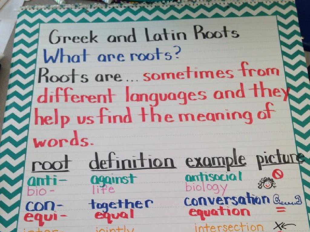 greek latin roots chart