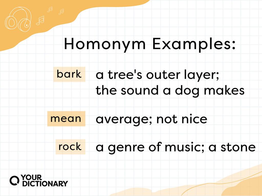 homonym examples definitions