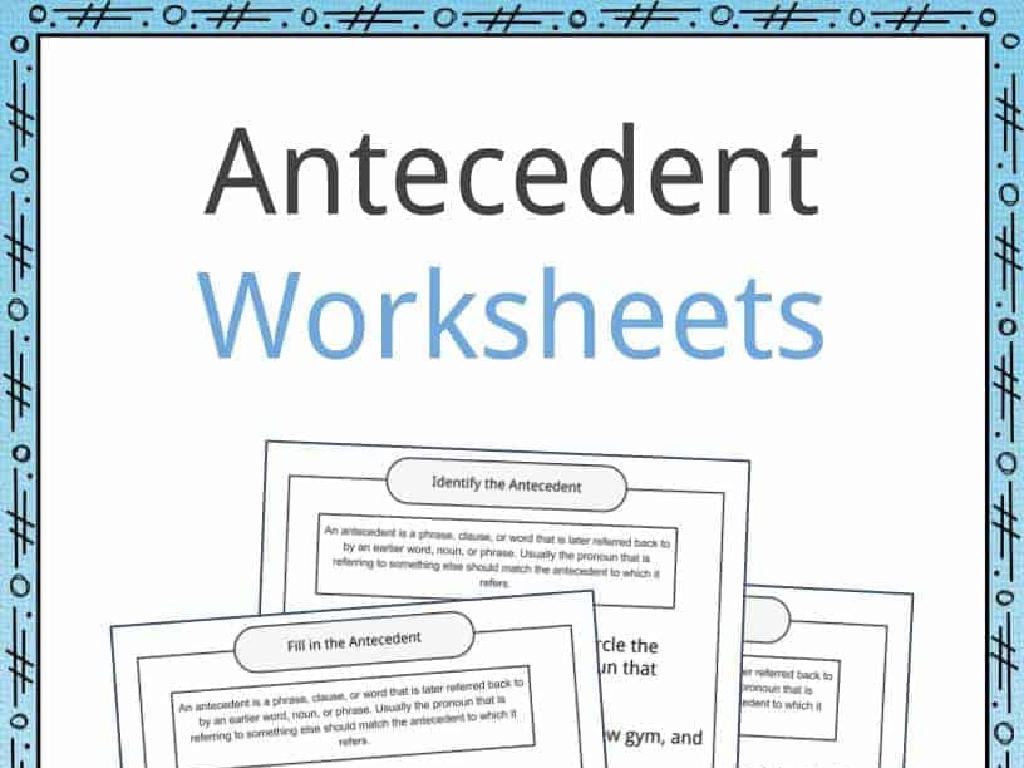 antecedent worksheets blue