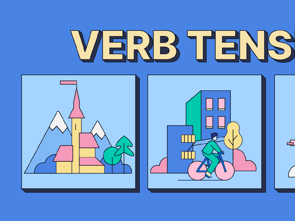 cartoon verb tense lesson