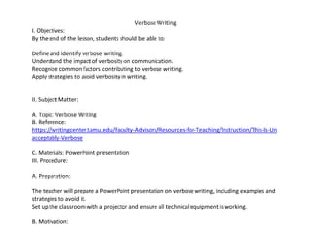 verbose writing strategies