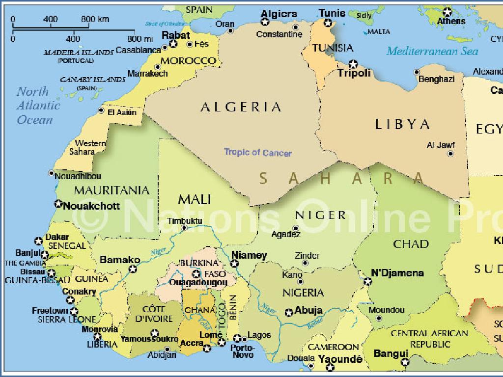 northern western africa map