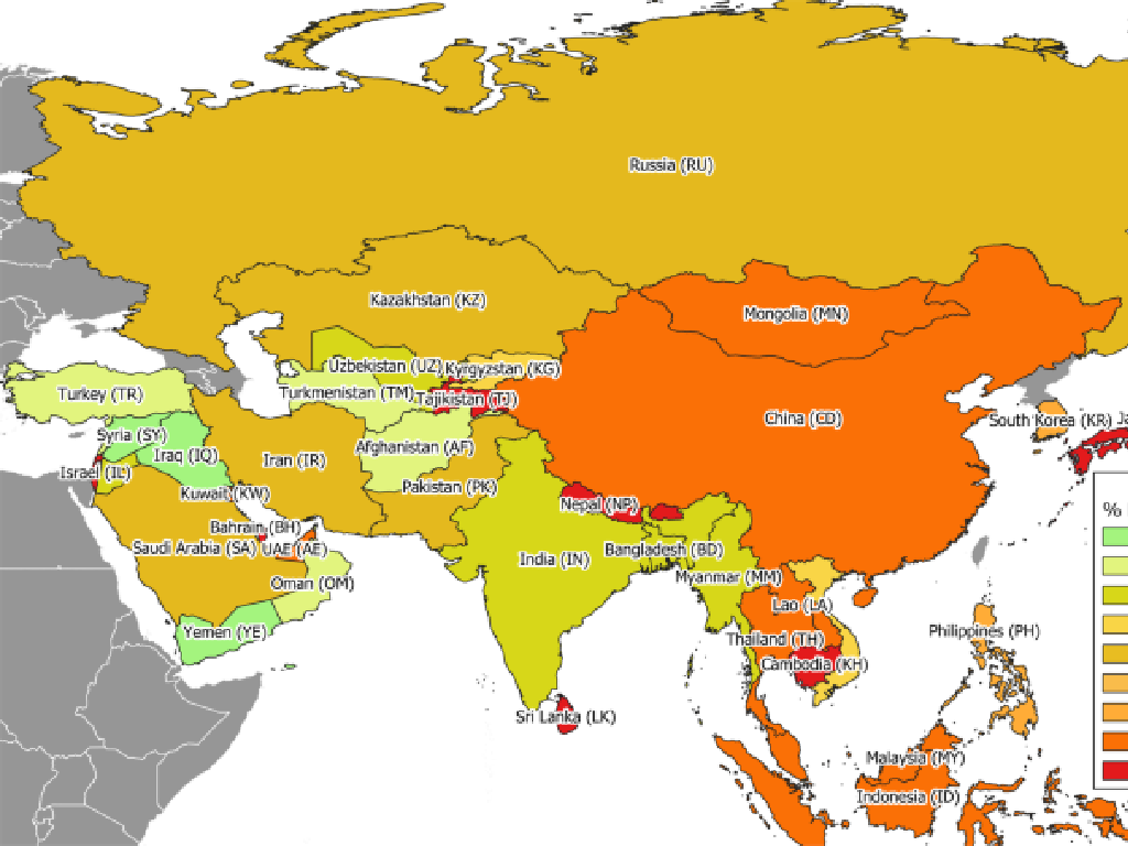 asia country regions map