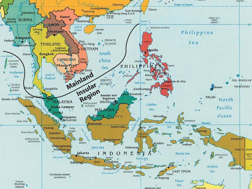 southeast asia countries map